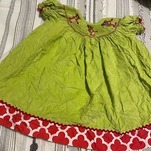 Smocked Christmas dress 12-18 month